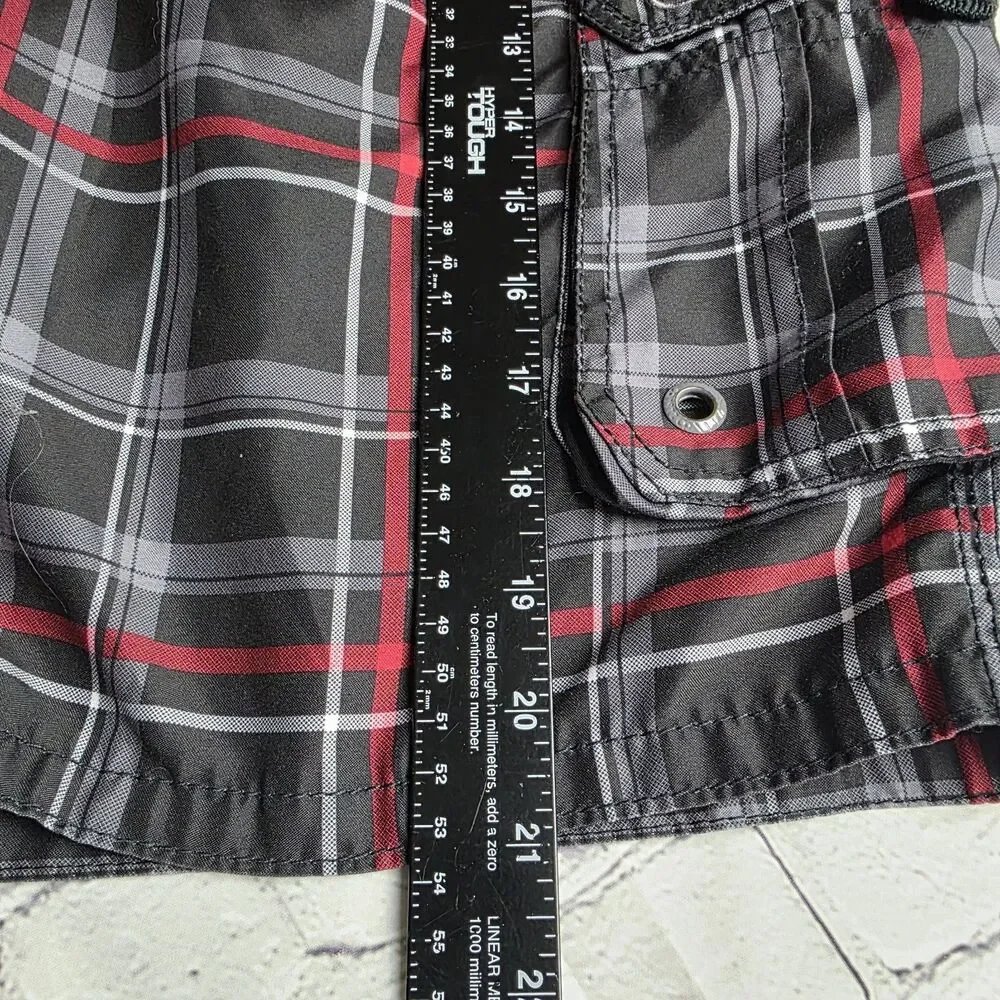 OP Men's Medium (32-34) Plaid Swim Shorts with Pockets